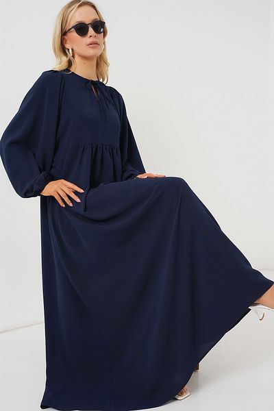 Bigdart Γυναικείο Μακρύ Μανίκι Hijab Φόρεμα 2464 - Navy Blue