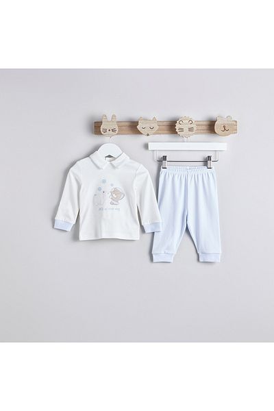 giggles Bear Embroidered T-shirt and Pyjama Set