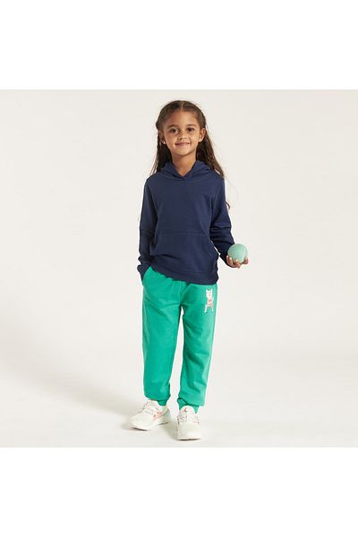 Juniors Solid Sweatshirt with Hood and Pockets