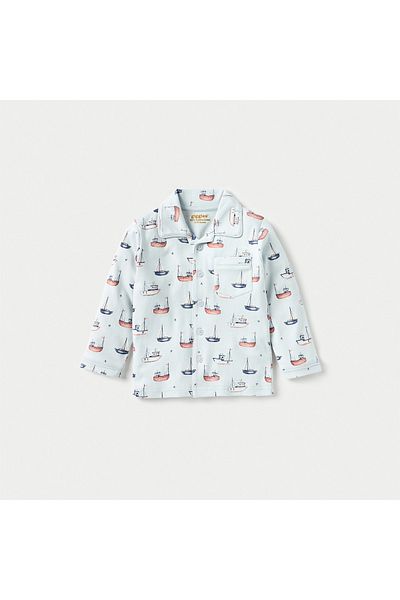 giggles All-Over Nautical Print Shirt and Pyjama Set