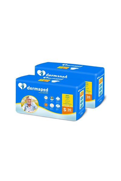 Dermaped Adult Patient Diapers with Waistband Size S 60 Pieces (Super Absorbent) (2X30)