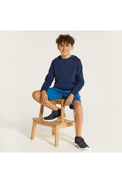 Juniors Solid Hooded Sweatshirt with Pockets