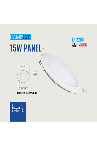 Lampist LAMPİST 15W LED PANEL 6500K BEYAZ IŞIK