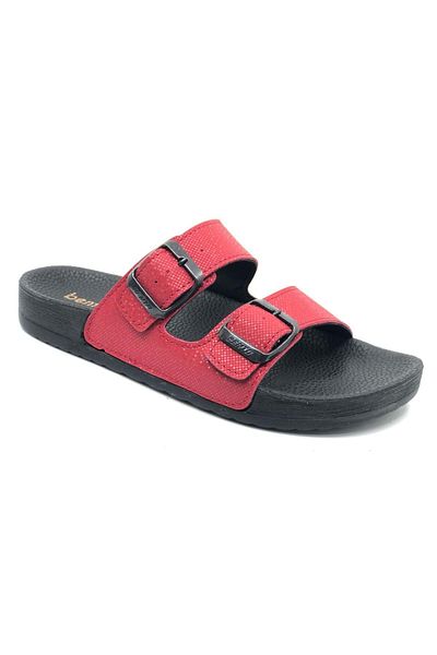 Kocamanlar Ayakkabı Bento 43001 D.R Recommended Orthopedic Women's Slippers Red