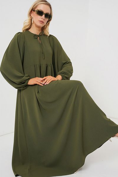 Bigdart Γυναικείο Μακρύ Μανίκι Hijab Φόρεμα 2464 - Χακί