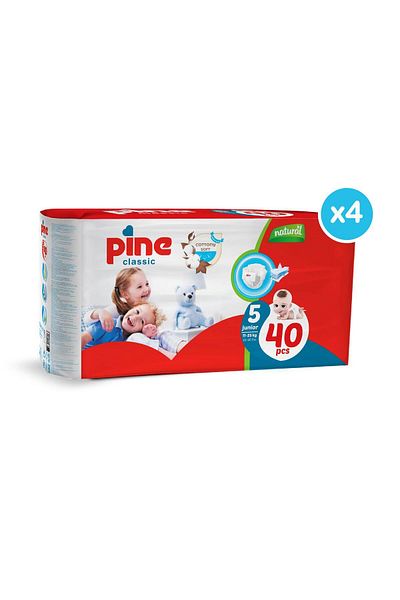 Pine Classic Junior 11-25 kg 160 Pieces Advantage Package Baby Diapers (4X40)