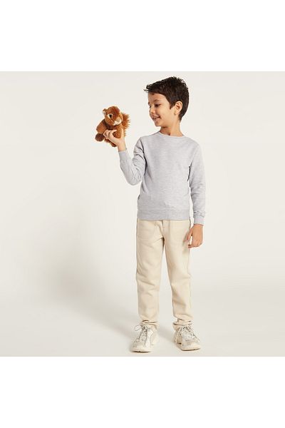 Juniors Solid Sweatshirt with Round Neck and Long Sleeves