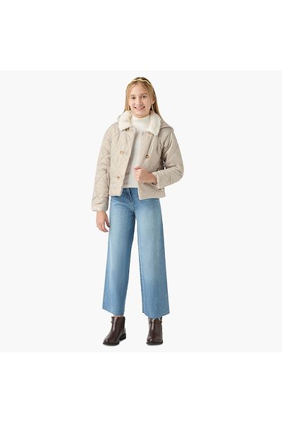 ELIGO Quilted Jacket with Detachable Hood and Pockets