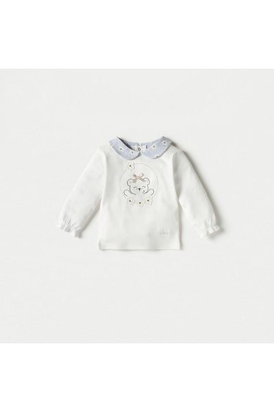 giggles Applique Detail Top and Printed Pyjama Set