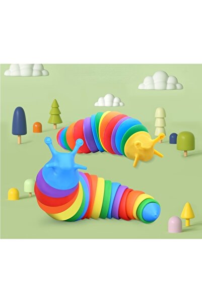 Flippy Jucărie senzorială pentru copii, melc articulat cu lumini, 19 cm, multicolor