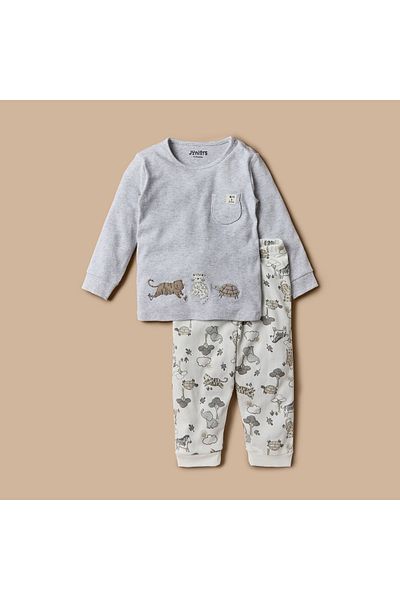 Juniors Animal Print T-shirt and Pyjama Set