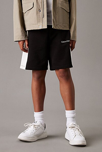 Calvin Klein Boy's Color Block Relaxed Shorts - Black