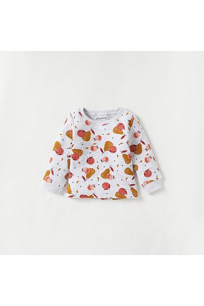 Juniors All-Over Fruit Print Long Sleeves T-shirt and Pyjama Set