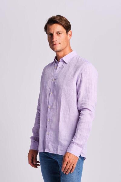 Ruck & Maul Men's Linen Shirt 24865-3620 Lavendula