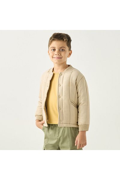 ELIGO Quilted Long Sleeves Jacket with Zip Closure and Pockets