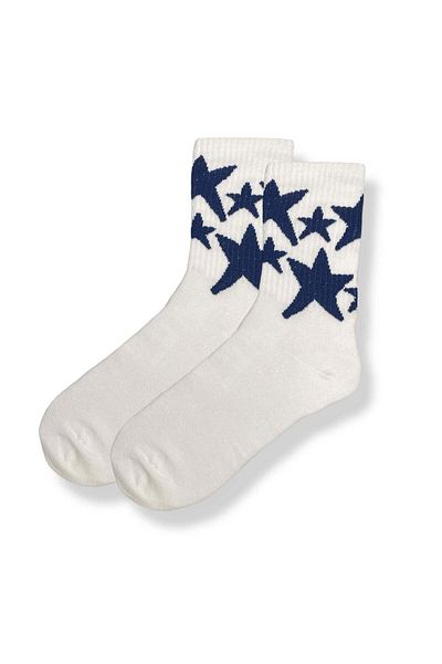 jaceyjace Star Pattern Socks - White