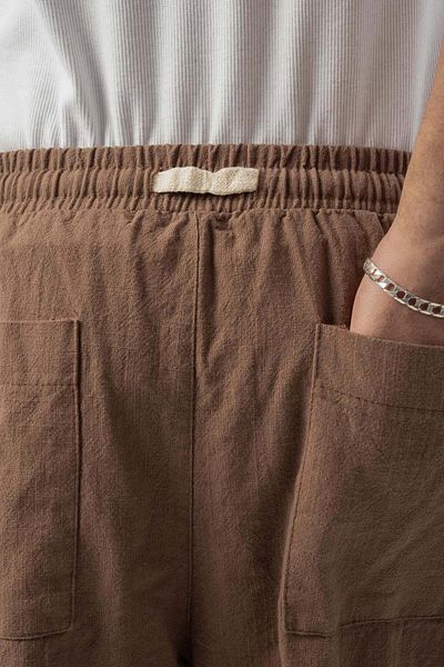 jaceyjace Linen Pleated Trousers - Brown