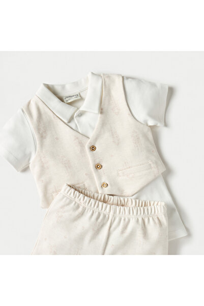 Juniors Solid Shirt with Pants and Waistcoat