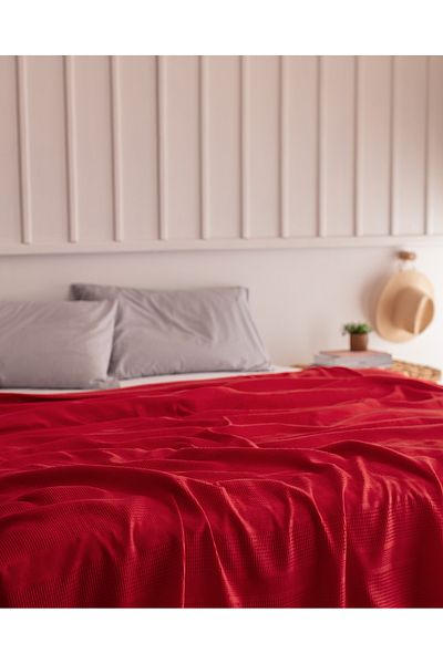 Madame Coco Mathilda Double 100% Cotton Karde Plain Pique - Red