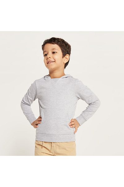 Juniors Solid Hooded Sweatshirt with Pockets