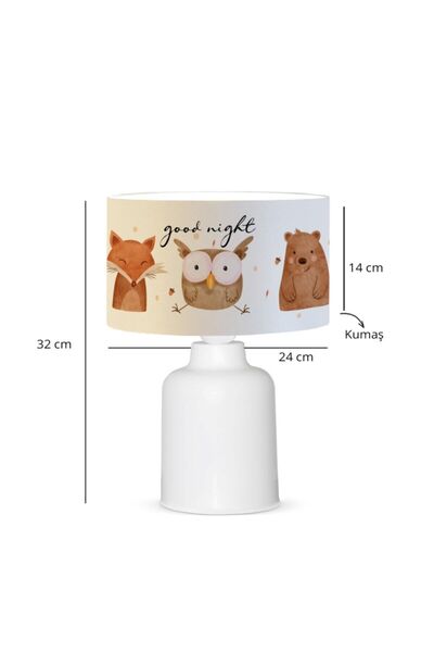 HOMİNG Fabric Printed Owl and Friends Children's Room Lampshade Ayd-3053