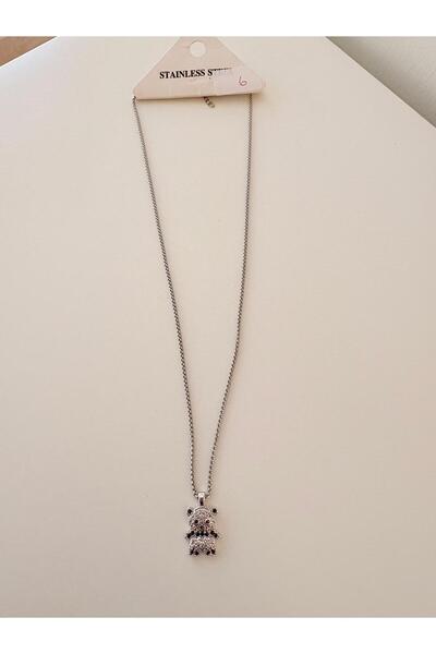 STEEL Silver Taşlı Ayıcık Kolye