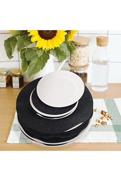 Viyens 12'li Tencere Tava ve Tabak Arası Keçe Yuvarlak Siyah 12 x 12cm