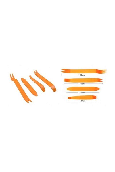 motor starter Set 4 x leviere/spatule din plastic pentru cleme auto si uz general, culoare portocaliu, diferite ma