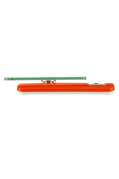 Lawazim Yonovo Glass Kitchen Scale - Orange, 5000g Capacity, 0.1g Accuracy, LCD Display, Zero Function