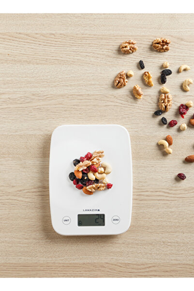 Lawazim Electronic Kitchen Scale - White, Digital Weighing Scale, LCD Display, Multi-Unit Conversion