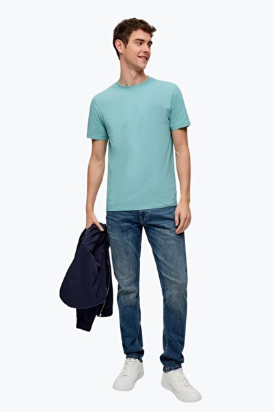 QS by s.Oliver Men's T-shirt with scoop neck and regular fit, QS by s.Oliver