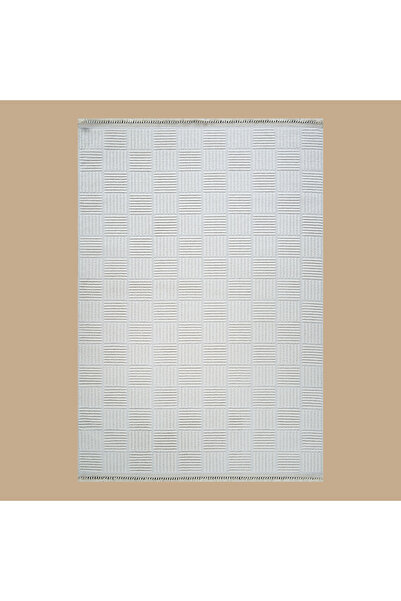Bella Maison Anemon Modern Halı Beyaz (75x150 cm)
