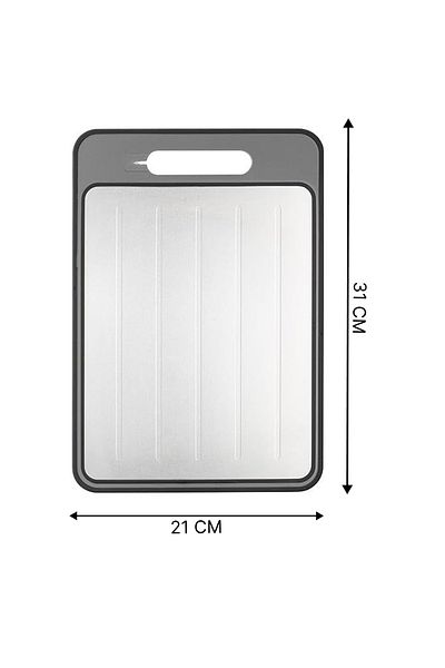 valletta Florena Double Sided Metal Cutting Board with Knife Sharpening Apparatus