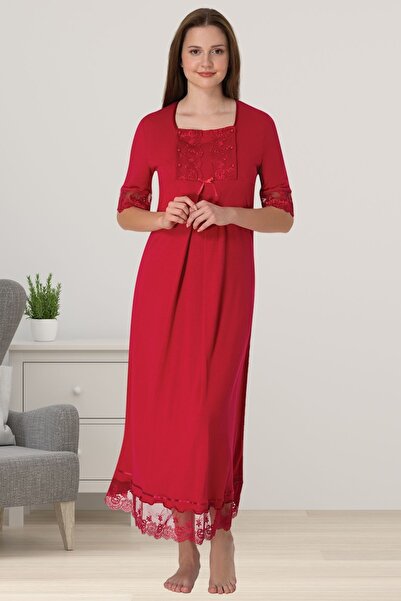 ByLohusa Cămașă de noapte de maternitate Effortt Cherry Lace cu mânecă scurtă