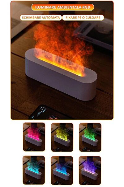 NEXTLY Air Humidifier With Aromatherapy Diffuser Flame Effect, RGB 7 Ambient Lighting