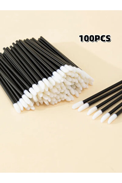 Choice1 ts-100pcs-أسود 100 قطعة فرشاة شفاه للاستخدام مرة واحدة، أدوات وضع ملمع الشفاه، للماسكارا، ظلال العيون، أحمر الشفاه