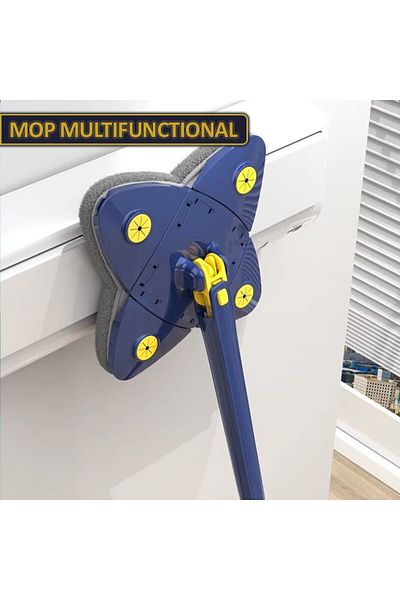 NEXTLY Set Mop Multifunctional Cu 3 Lavete Pentru Suprafete Uscate Si Umede, Cap Forma De Stea