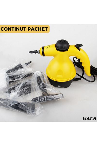 MACVI Macvi® steam cleaner with 8 in 1 handle yellow-black