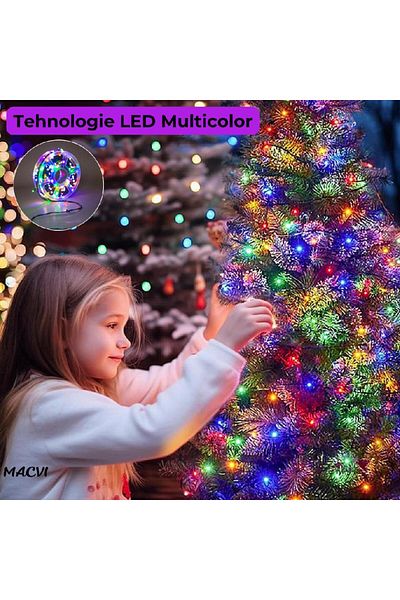 MACVI Instalatie Luminoasa LED de Craciun Macvi® pentru Interior si Exterior, 50M, LED, Multicolor