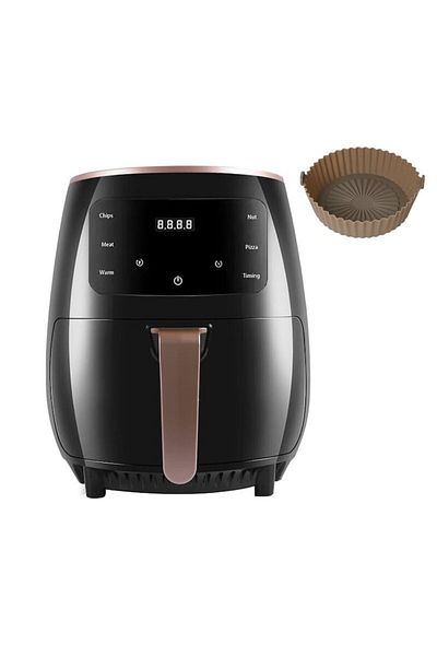 NEXTLY Set Friteuza Cu Aer Cald Si Si Forma De Silicon Maro, , Gatire Fara Ulei, Air Fryer