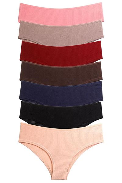 Nicoletta Women's Panties Shorts 7 Pack Lycra Ribbed Camisole Cotton MIXCOLOR