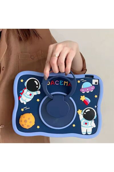 Alfa MEC Samsung Galaxy Tab A7 Lite Sm-t220 8.7 Inç Uyumlu Spaceman Uzay Adam Kılıf Standlı Eğlenceli Koruma