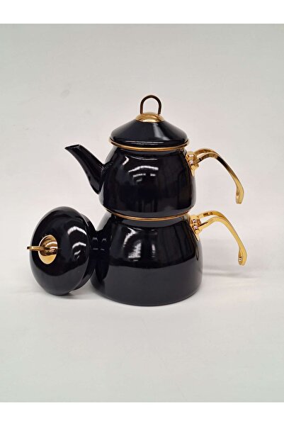 GİZEM EMAYE ÇAYDANLIK TAKIMI SİYAH