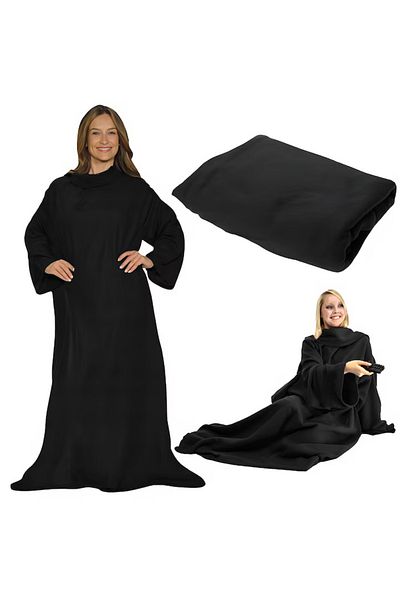 MACVI Patura cu maneci Macvi®, super moale, confortabila, negru