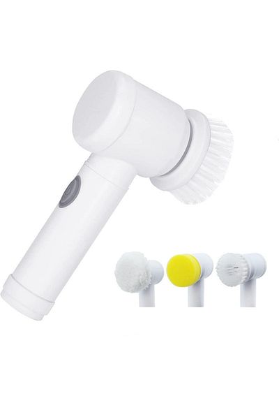 NEXTLY Electric Cleaning Brush, Multifunctional, 3 Interchangeable Heads, USB Charging