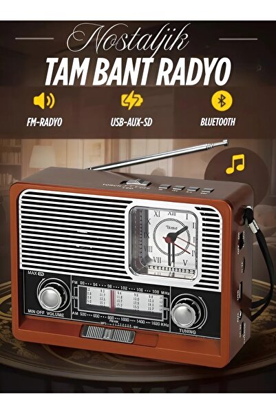 nextbuy Nostaljik Vintage Tam Bant Fm Radyo USB/AUX/SD Retro Bluetooth Hoparl...