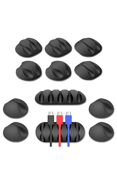 NEXTLY Set 10 X Organizator Cabluri , 5 Marimi, Suporturi Autoadezive Pentru Diverse Tipuri