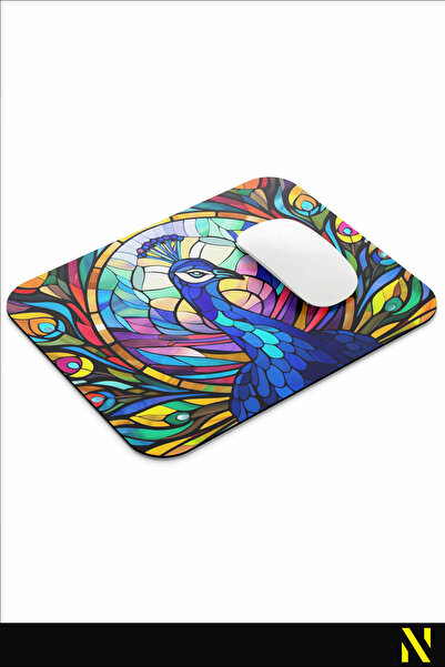 nilizma Ергономична подложка за мишка с мотив „паун“ и противоплъзгаща основа Подложка за мишка за дома и офиса