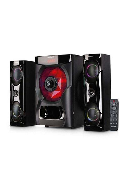 sonashi 2.1ch Multimedia Bluetooth Speakers With FM Radio And Karaoke Function SHS-2105USRB Black