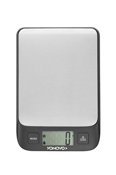 Lawazim Yonovo Food Scale - Black/Silver, 5000g Capacity, 0.1g Accuracy, LCD Display, Zero Function